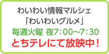 ワイワイ情報マルシェ わいわいグルメ 毎週火曜日夜7時からとちテレにて放映中！